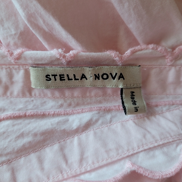 Anthropologie Stella Nova Embroidered Anglaise Maxi Cotton Dress - Picture 8 of 11